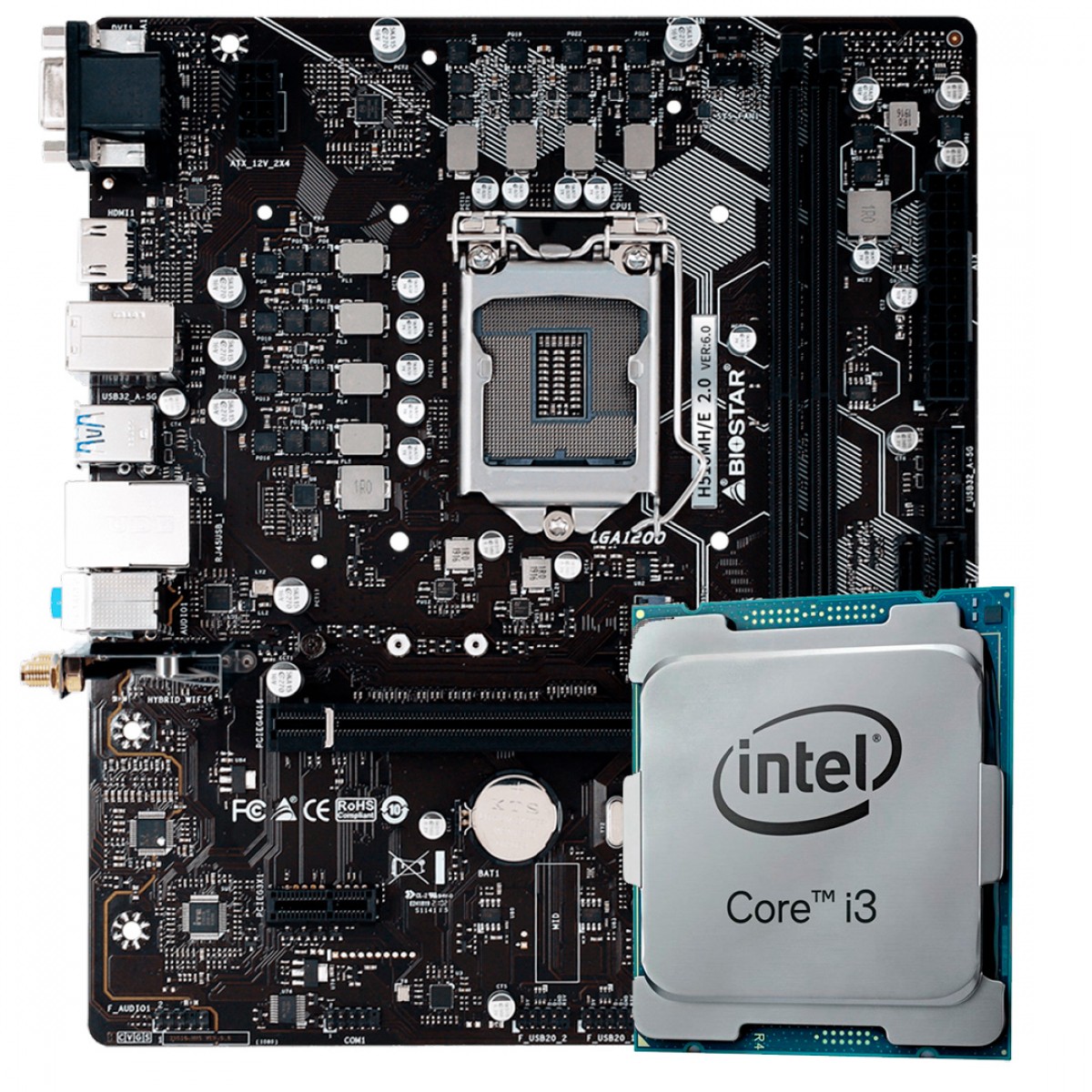 Kit Upgrade, Intel Core i3 10100 + Placa Mãe H510